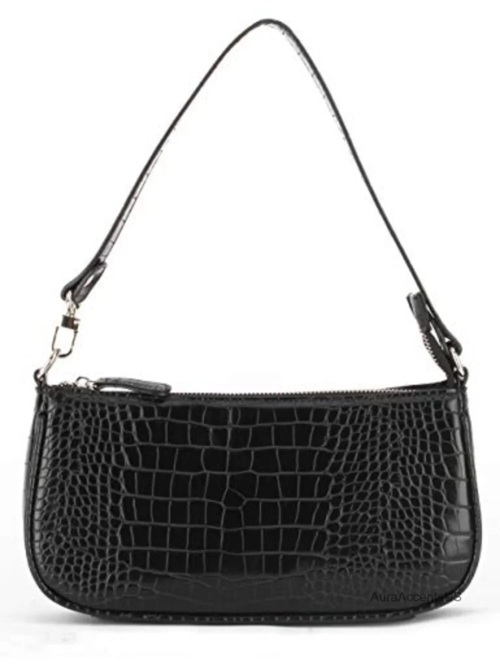 Faux Leather Crocodile Effect Retro Clutch Shoulder Bag